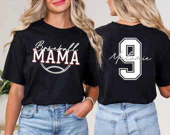 Custom Baseball Mom Shirt, Baseball Mama Shirt Baseball Mama Tee, Baseball Mom Gifts, Mama Baseball Gift, Personalized Baseball Mama Tee