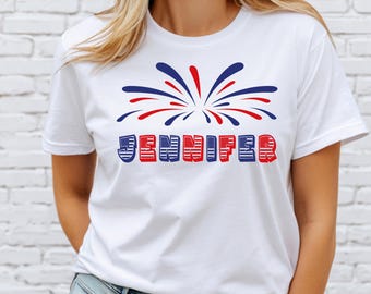 Custom 4th of July T Shirt, Personalized 4th of July Tee with name, Patriotic 4th of July Apparel, Shirt for Independence Day Gift
