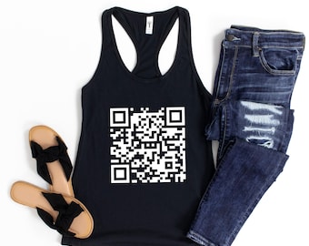 Custom QR Code Tank Top: Personalized witty Gift 100% Cotton XS to 5XL Outfit