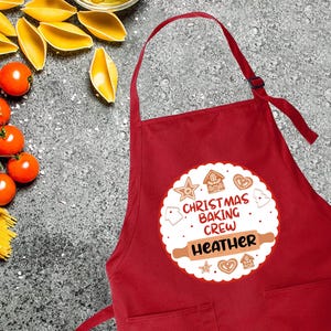 Custom Cookie Crew Apron, Personalized Christmas Apron, Christmas Cookie Crew Apron, Cookie Apron, Christmas Gift For Women, Xmas Gift