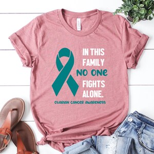 Teal Ribbon Warrior: Ovarian Cancer Awareness Shirt Ovarian Cancer Warrior Shirt, Ovarian Cancer Tee, Ovarian Cancer Shirt