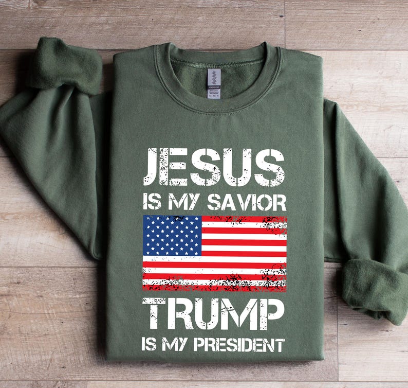 a t - shirt with the words jesus is my savor trump is my president