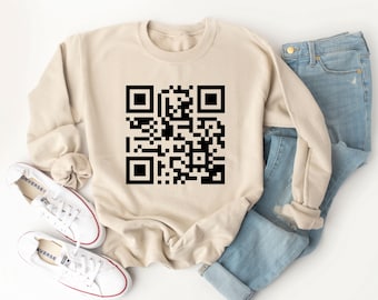 Qr Code Sweatshirt, Custom Qr Code Sweatshirt, F*ck You Sweatshirt Sweater, Sarcastic Gift for men and women, Personalized Qr Code Sweater
