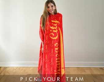 Kansas City Chiefs Personalized Name Blanket
