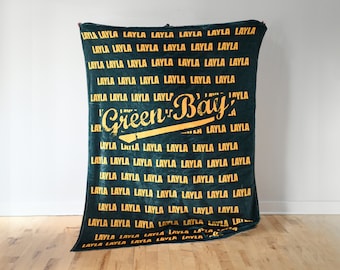 Green Bay Packers Personalized Name Blanket