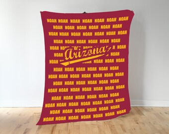 Arizona Cardinals Personalized Name Blanket