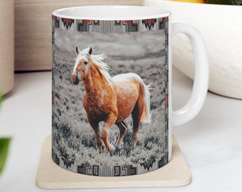 Wild Palomino Horse Southwest Blanket Western Photo Coffee Tea Mug