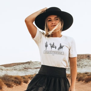 Sidesaddle English Equestrian Vintage Trick Horse Photo Tee Shirt