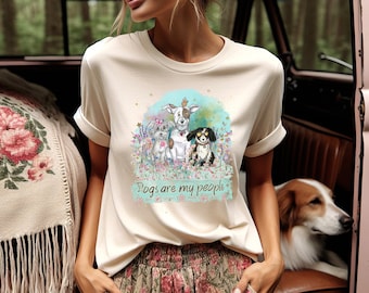 Dog Lovers Original Art Fun Quote Flowers Butterflies T-Shirt