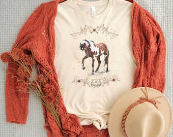 Wild Paint Horse Picasso Western Southwest Tee Shirt