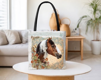 Wild Pinto Horse Western Icon Picasso Art Photo Tote Bag