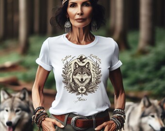 Wolf Goddess Theia Wildlife Animal Lover Tee Shirt Help Wolves Raise Awareness