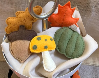 Fall Themed Set for Tier Tray - Pumpkins, Mushrooms, Leaves, Acorns, Use for DIy Banner, Wreath, Tree Ornament