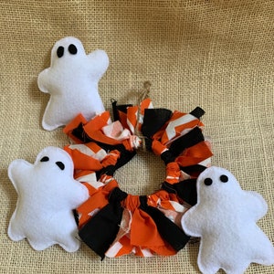 Set of 3 Ghosts for Tiered Tray or Banner, Hand Sewn Felt Ghosts, Halloween Tree Ornaments