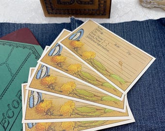 Vintage Address Cards Set of 5, Scrapbook Ephemera, Old School Address Cards