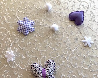 Butterfly Garland Pink or Purple, Handmade Garland for Kids Room, Butterfly Themed Photo Banner