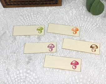 Mini Mushroom Cards Set of 5 for Junk Journal Scrapbook Embellishments