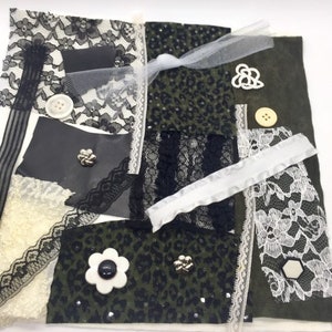 Slow Stitch Kit - Junk Journal Kit - Textile Art Kit - Fabric Collage Supplies - Gift For Crafter