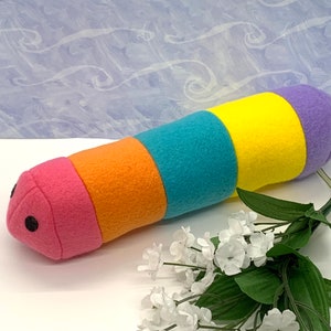 Caterpillar Plushie, Multicolored Caterpillar, Cute Colorful Caterpillar