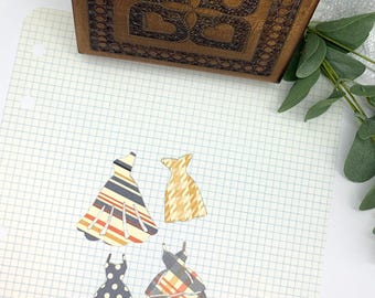 Back To School Dress Die Cuts, Reversible Die Cut Dresses in Plaid, Dots, Stripes
