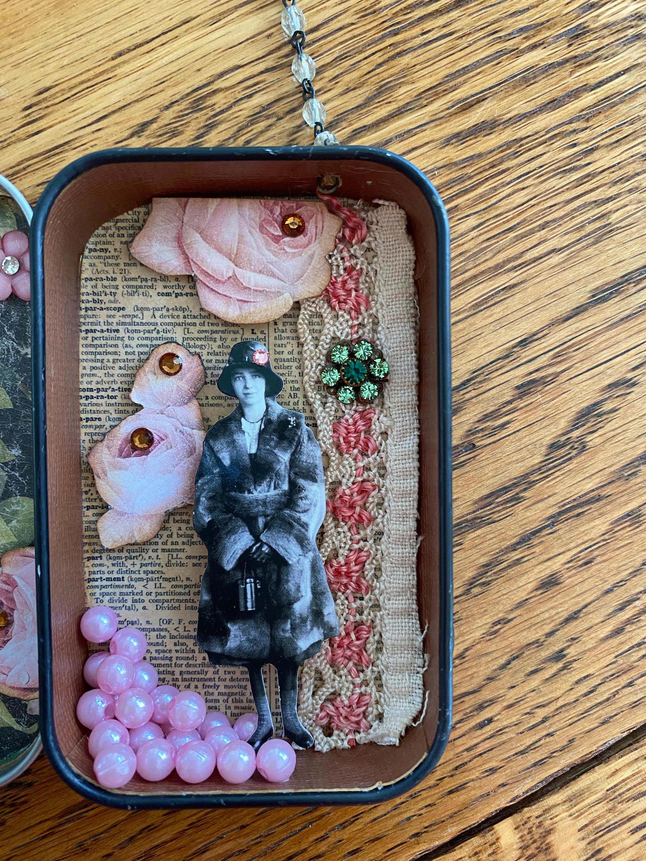 Assemblage Tin Altered Tin Box Art Vintage Style Mixed Etsy
