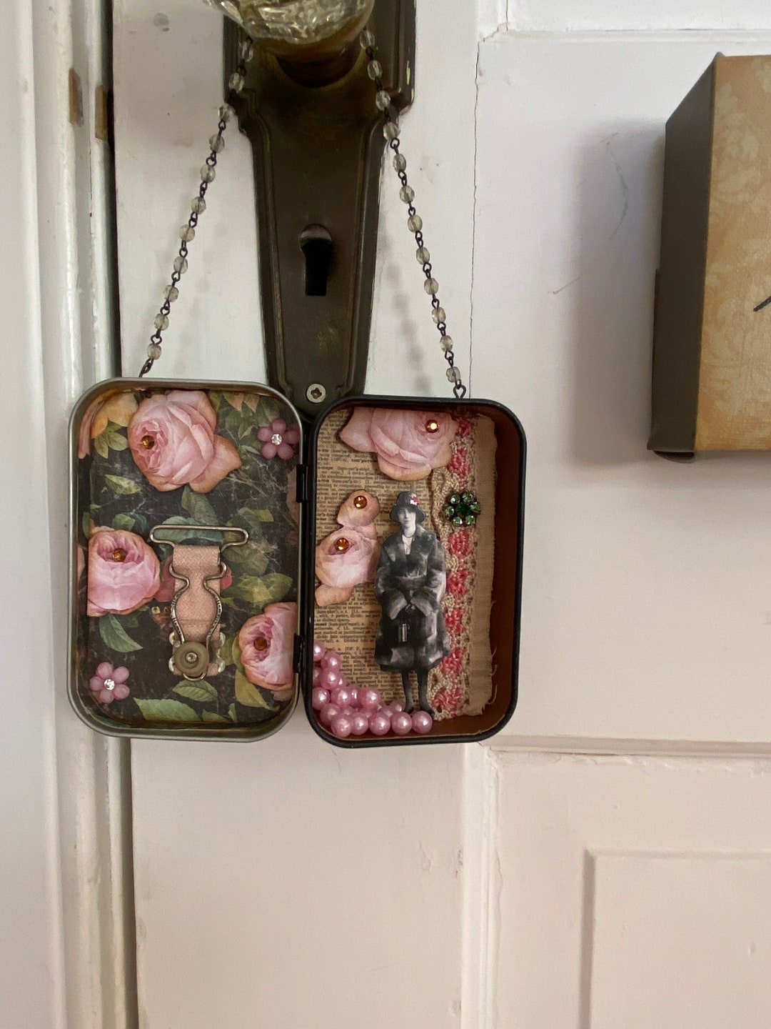 Assemblage Tin Altered Tin Box Art Vintage Style Mixed Etsy