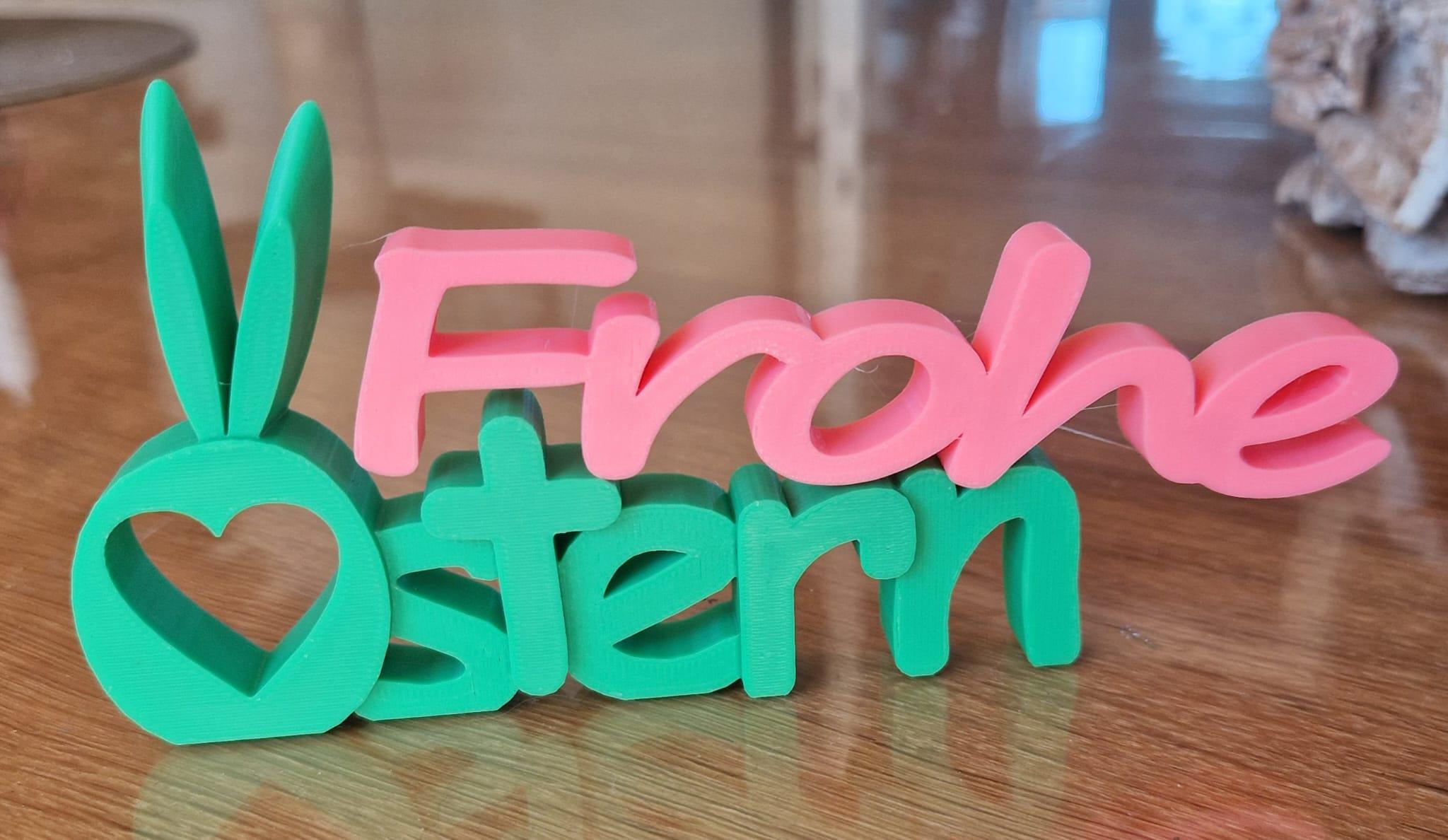 Frohe Ostern. Deko Schild Pink Grün