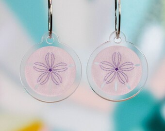 White Sand Dollar Beach Earrings