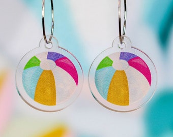 Beach Ball Earrings, fun summer jewelry