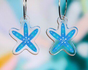 Blue Starfish Earrings