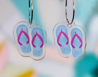 Blue Flip Flops Earrings