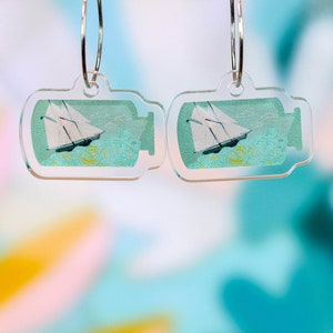Ship in a Bottle Earrings