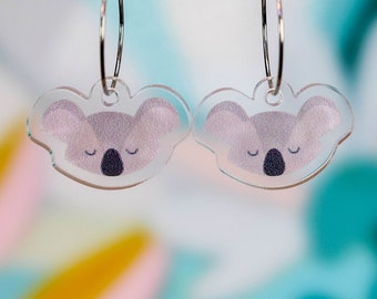 Koala earrings, cute animal earrings, little koala dangles