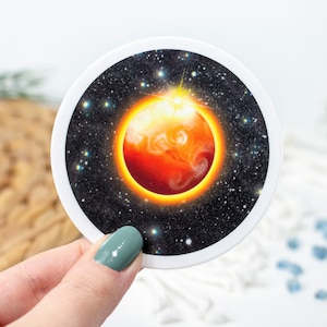 Adesivo brilhante do espaço Planet Mars 3 x 3 polegadas, para laptop, garrafa de água