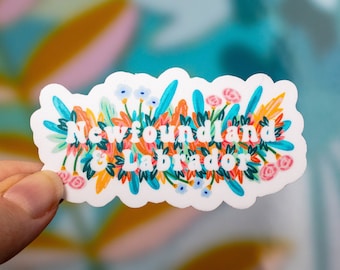 Newfoundland and Labrador Floral Vinyl Sticker