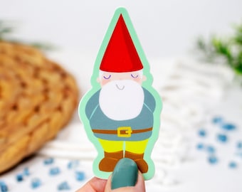 Garden Gnome Sticker 1.6x3 inch