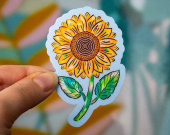 Sunflower Stem Vinyl Sticker 2 x 3 inch