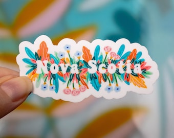 Pegatina de vinilo floral de Nueva Escocia