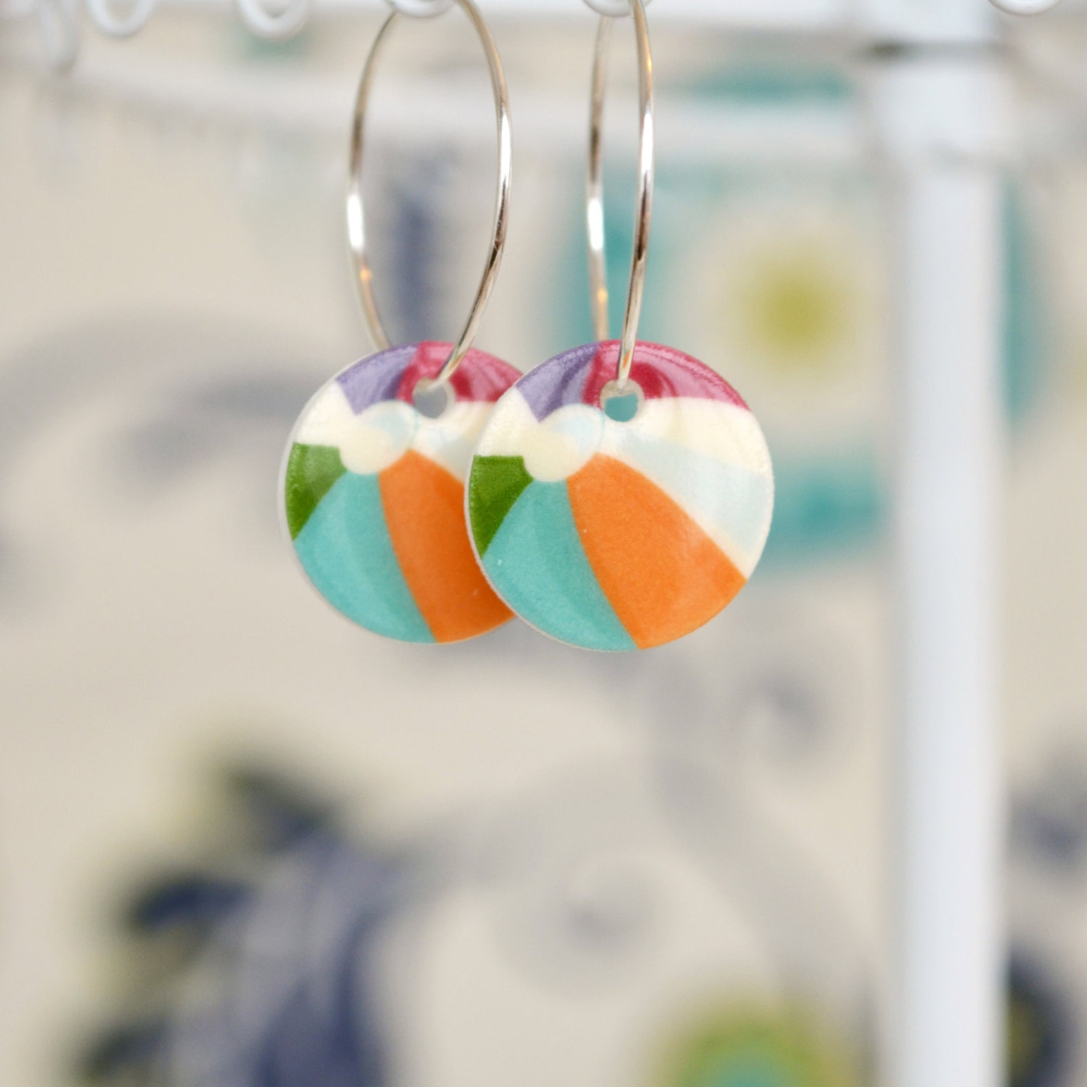 Beach Ball Earrings Fun Summer Jewelry Etsy