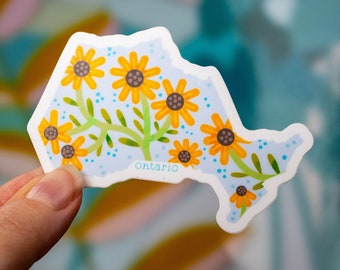 Pegatina de vinilo de girasol azul de Ontario