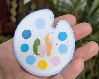 Paint Palette Artist waterproof vinyl Sticker 2.5x2.25" - Made in Canada