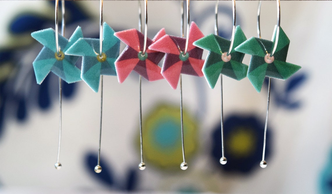 Pinwheels Earrings Pinwheel Jewelry Choose Your Color. Etsy