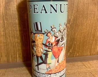 Vintage Cylindrical Planters Peanut Tin