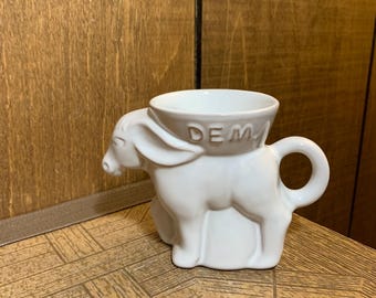 Tazza vintage Democrat Donkey del 1996 di Frankoma Pottery