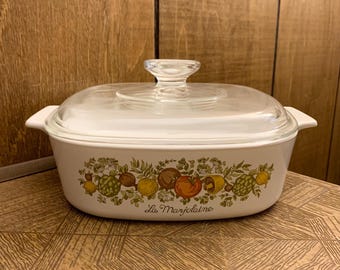 "Vintage Corningware ""La Marjolaine"" Spice of Life Auflaufform - 2 Quart."