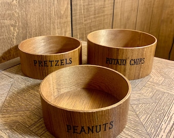 Mid Century Teak Snack Bowl Set