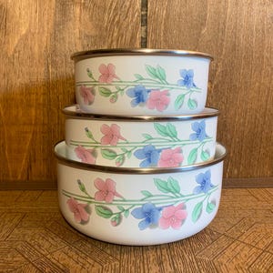 Set (3) of Steel Enamel Bowls