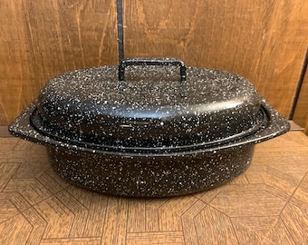 Assadeira vintage de granito - 33 cm