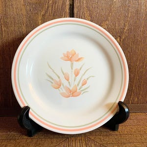 Vintage Corelle Peach Floral Plate - 7.25 inch