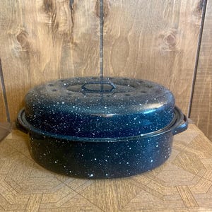 Granite Wear Enameled Steel Roaster - 16x12 inch